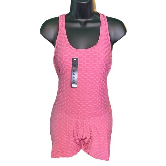 Pink Womens onepeice butt lift romper - Picture 2 of 3